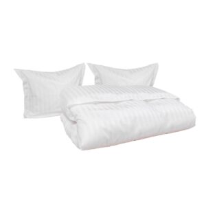 Uniquu Satiiniraita tuplapussilakanasetti valkoinen.