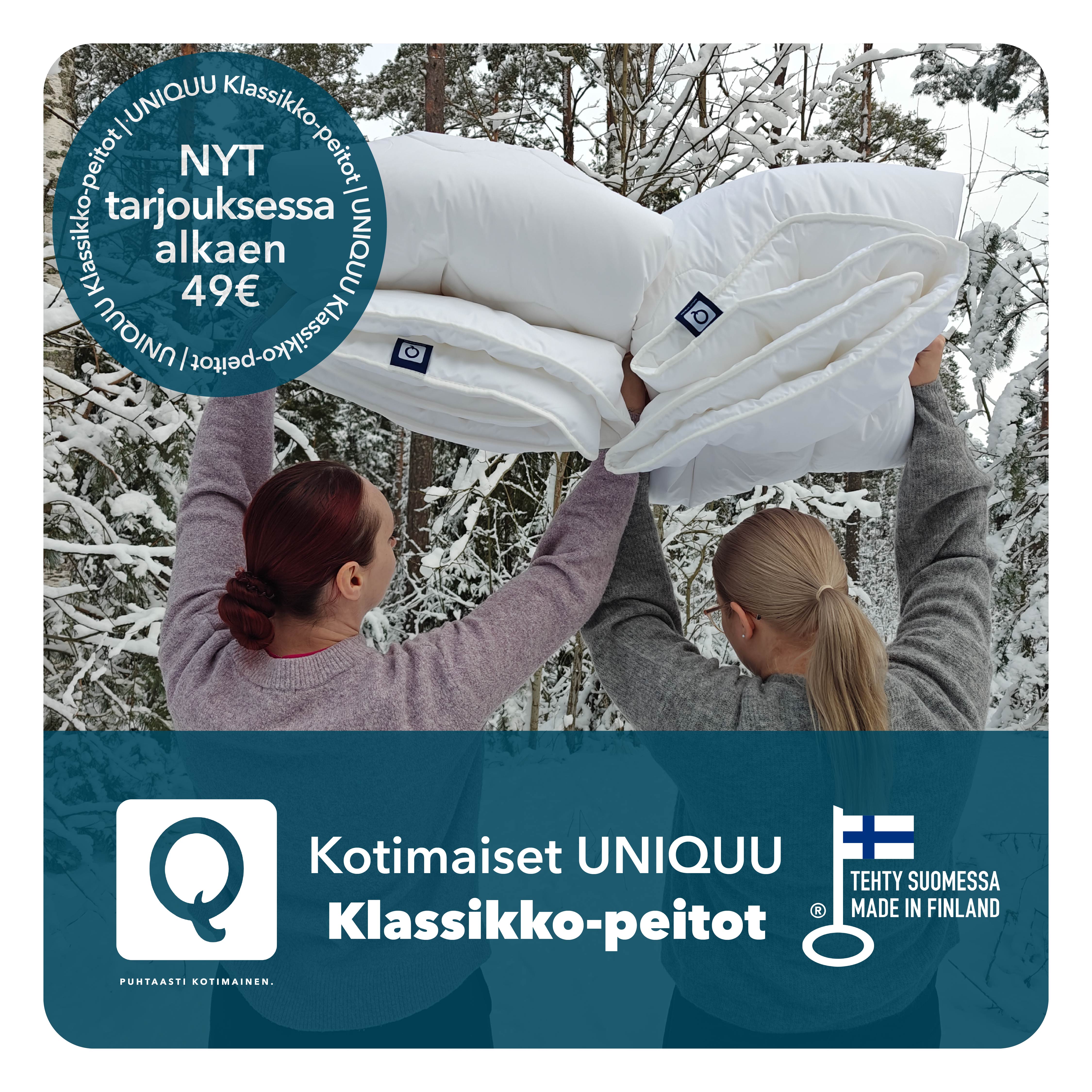 Uniquu Klassikko-peitot tarjous maaliskuussa 2026.