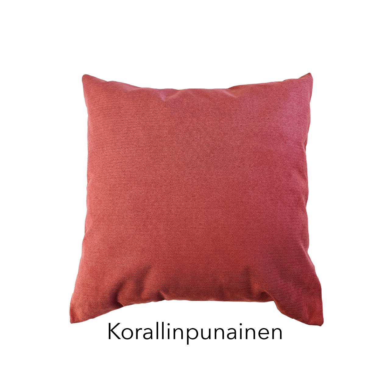 Kaarina koristetyynynpäällinen korallinpunainen.